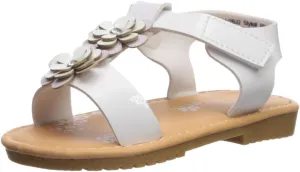 Josmo Girl's Naomi Flat Sandal, White, 11 Medium US Little Kid