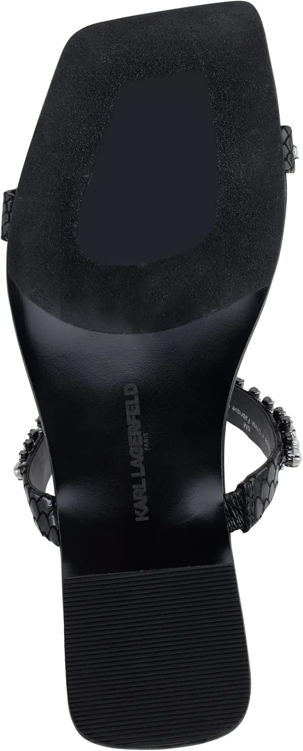 KARL LAGERFELD womens Payzlee Embellished Flat Sandal