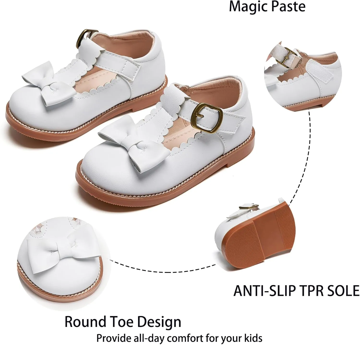 Kiderence Toddler Girls Mary Jane Dress Shoes Little Girls School Oxford Flats