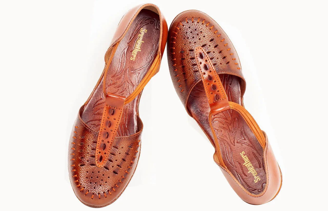 LADIES FLAT LEATHER SANDAL 996040