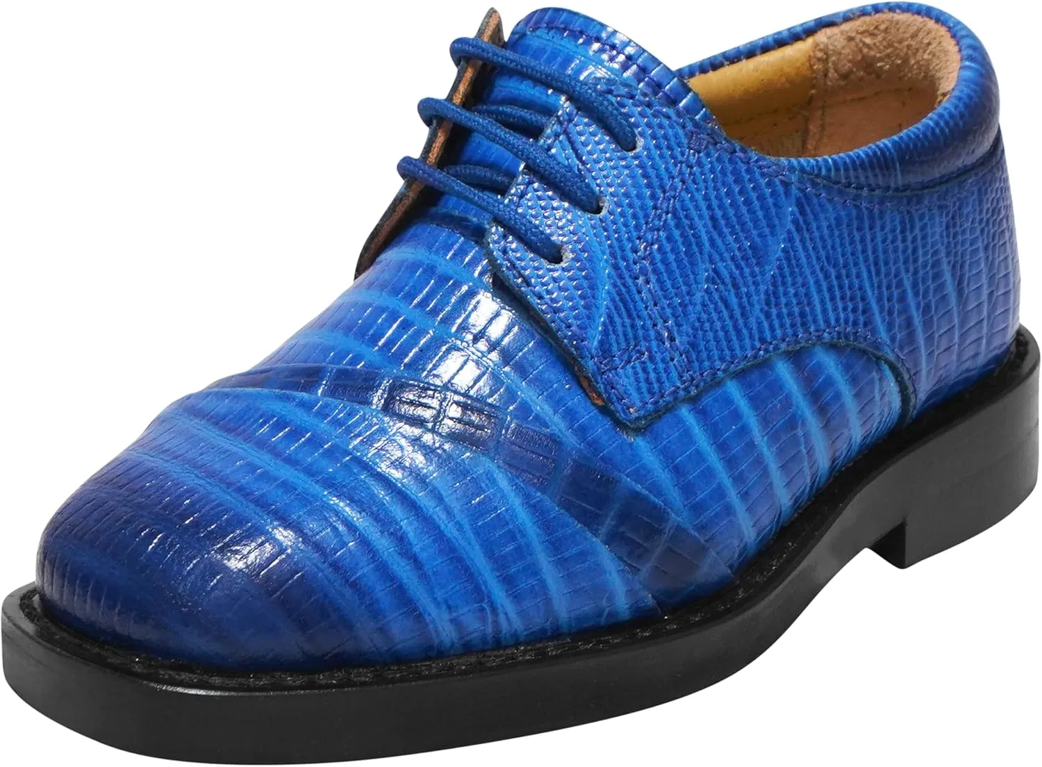 LIBERTYZENO Kids Animal Print Genuine Leather Kids & Toddlers Lace Up Oxford Dress Shoes for Prom Graduation