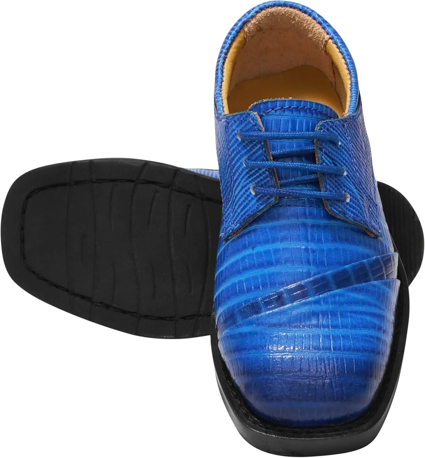 LIBERTYZENO Kids Animal Print Genuine Leather Kids & Toddlers Lace Up Oxford Dress Shoes for Prom Graduation