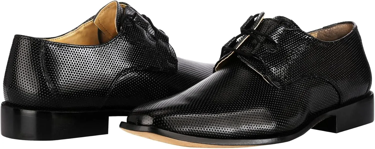 LIBERTYZENO Mens Genuine Leather Classic Tread Design Lace Up Oxford Dress Shoes