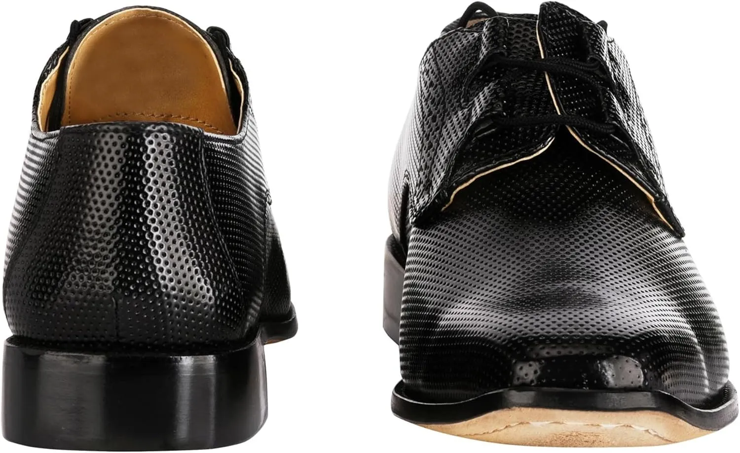LIBERTYZENO Mens Genuine Leather Classic Tread Design Lace Up Oxford Dress Shoes