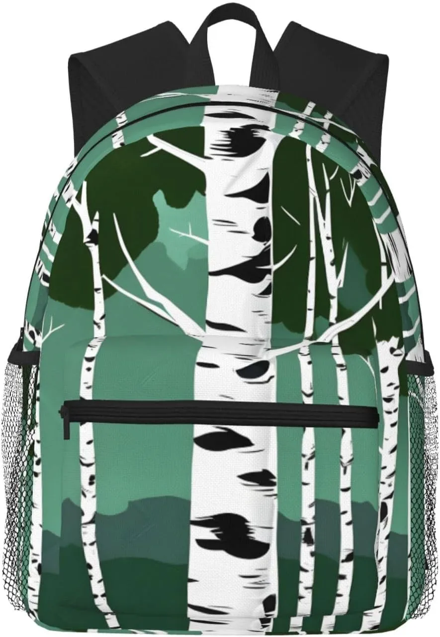 Lightweight Laptop Backpack,Casual Daypack Travel Backpack Bookbag Work Bag for Men and Women-Birch Trees