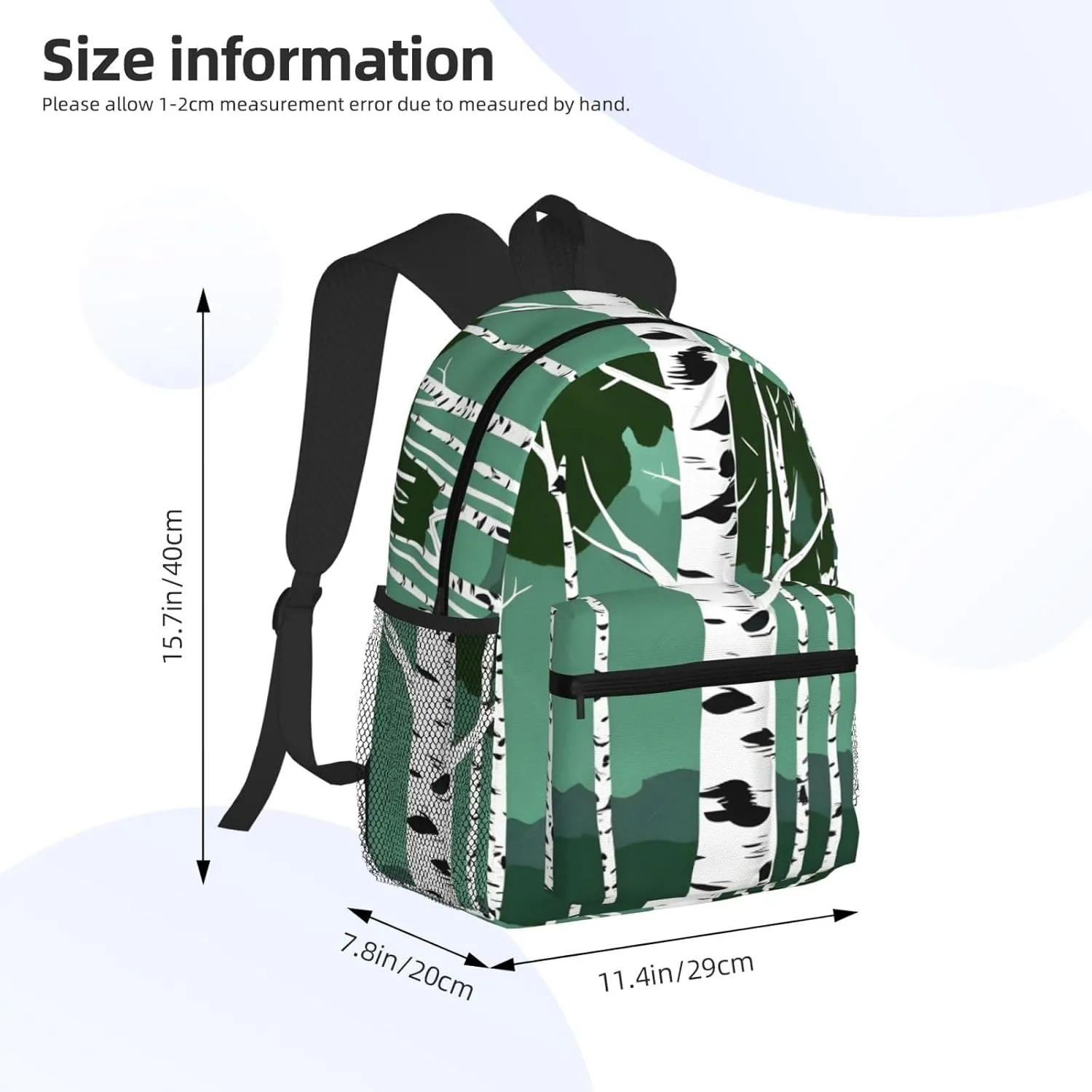 Lightweight Laptop Backpack,Casual Daypack Travel Backpack Bookbag Work Bag for Men and Women-Birch Trees