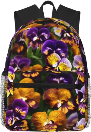 Lightweight Laptop Backpack,Casual Daypack Travel Backpack Bookbag Work Bag for Men and Women-Pansy Perfection