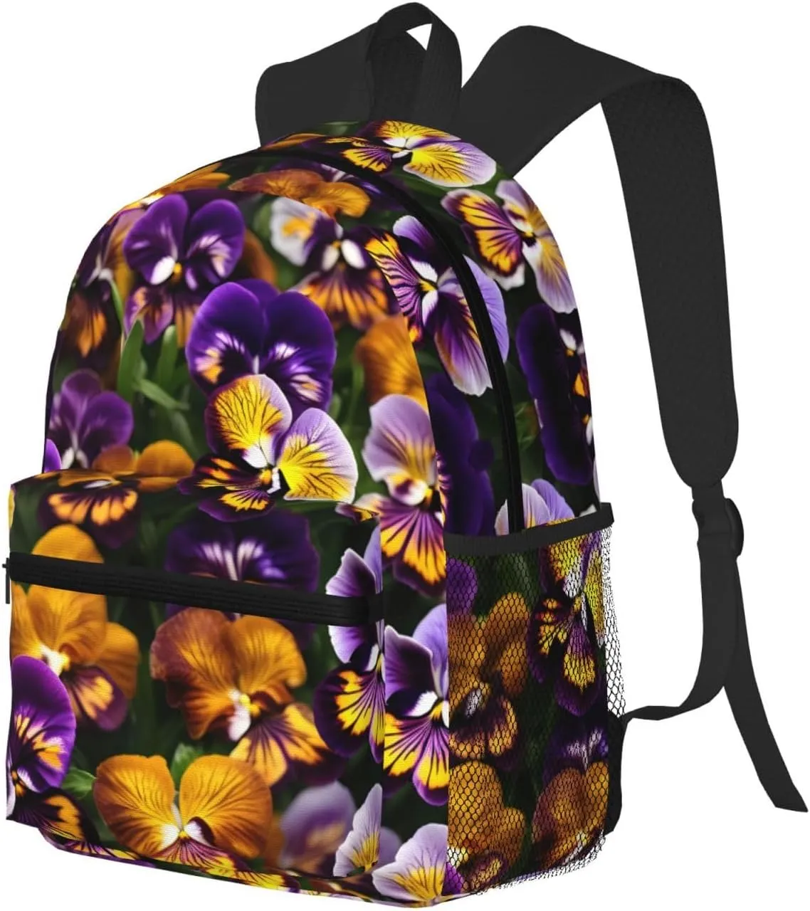 Lightweight Laptop Backpack,Casual Daypack Travel Backpack Bookbag Work Bag for Men and Women-Pansy Perfection