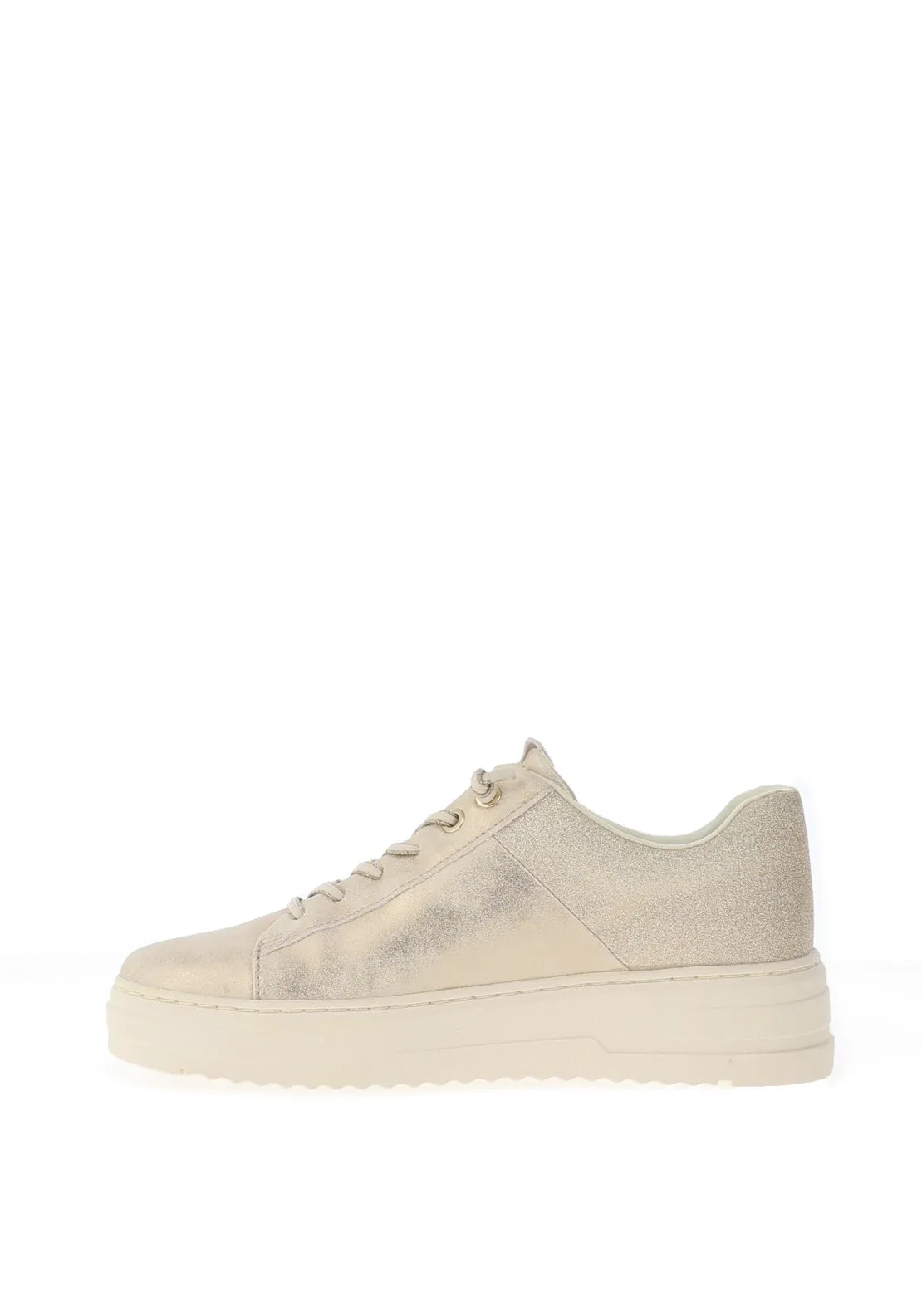 Marco Tozzi Glittered Chunky Elasticated Laced Trainer, Dune Combo