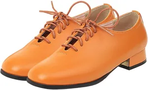 Meefit Ladies Square to Oxford Shoes Low Heel Lace Up Chunky Heel Pumps