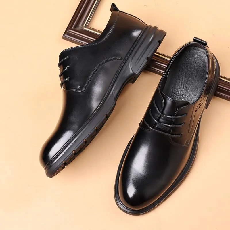 Men's Classic Lace-up Formal Oxfords Mens Casual Walking Shoes Office Flats for Wedding Evening Uniform Party Office Dress Shoes