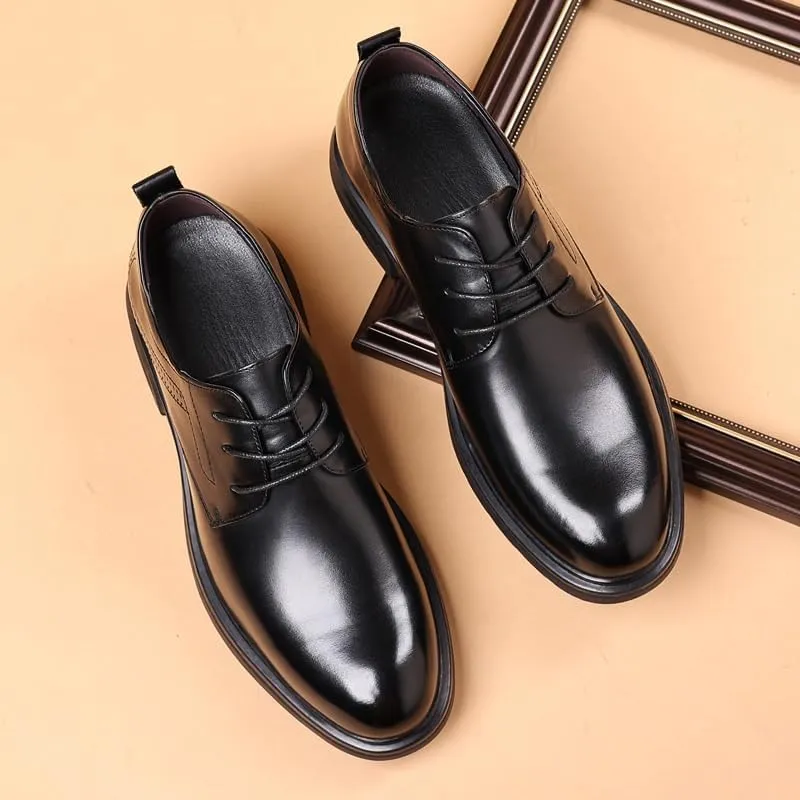 Men's Classic Lace-up Formal Oxfords Mens Casual Walking Shoes Office Flats for Wedding Evening Uniform Party Office Dress Shoes