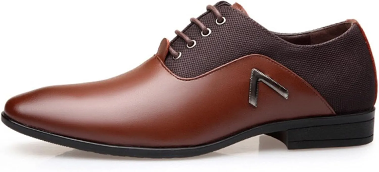 Mens Dress Shoes Fashion Lace-Up Pointed-Toe Formal Suit Shoes Classic Modern Business Wedding Oxford Shoes for Men