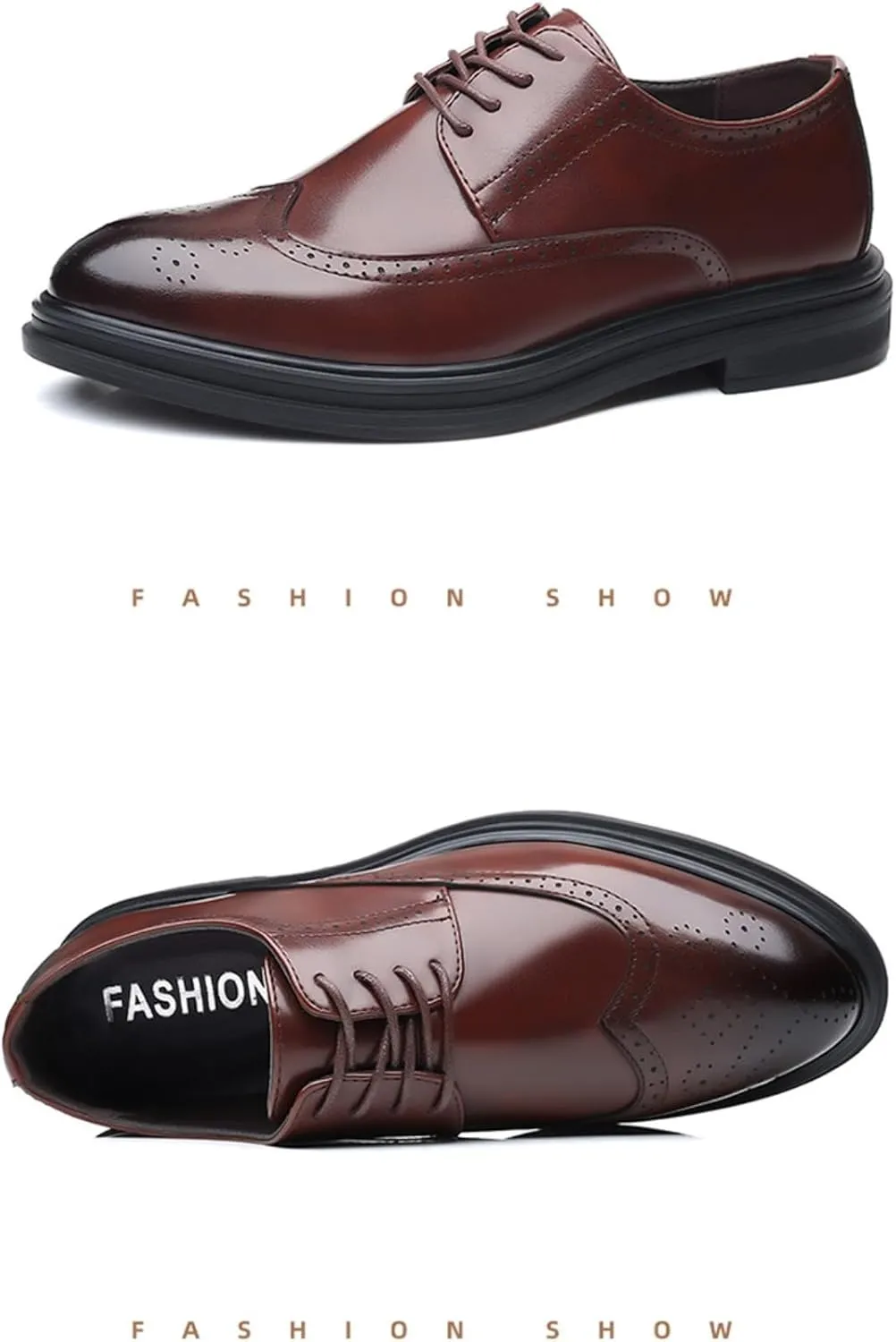 Men's Formal Oxford Comfortable Dress Shoes - Business Wingtip Lace Up Leather Shoes with Classic and Modern Designs