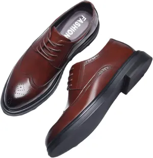 Men's Formal Oxford Comfortable Dress Shoes - Business Wingtip Lace Up Leather Shoes with Classic and Modern Designs