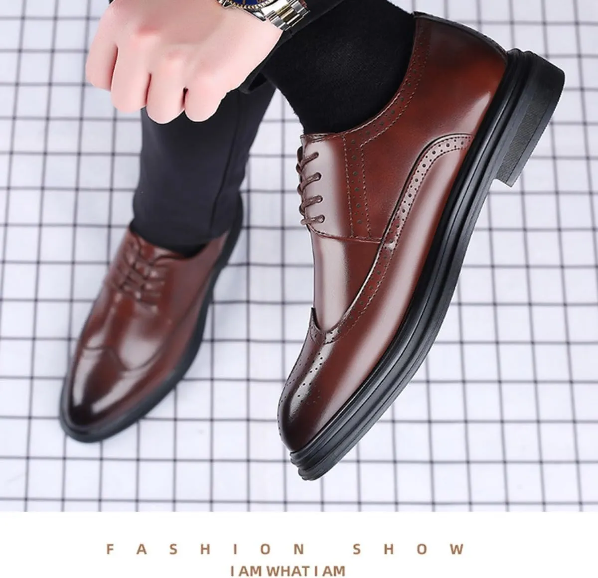 Men's Formal Oxford Comfortable Dress Shoes - Business Wingtip Lace Up Leather Shoes with Classic and Modern Designs