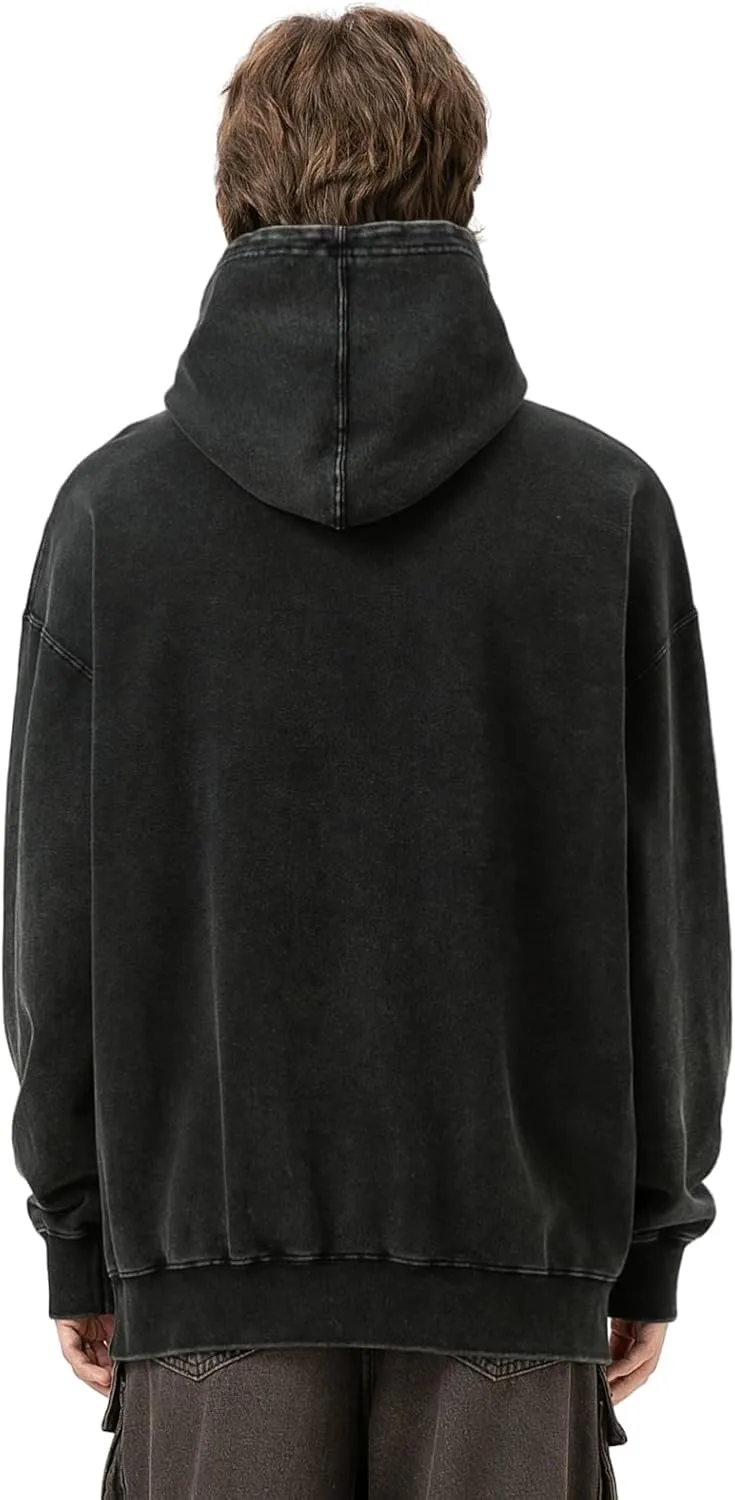 Men's Graphic Print Oversized Vintage Hoodies Casual High Gram Heavy Washed Cotton Winter Hoodies