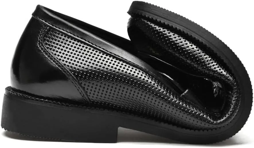 Mens Hollow Cut Oxford Dress Shoes Breathable Leather Formal Slip On Classic Pointed Toe Low Top Comfortable