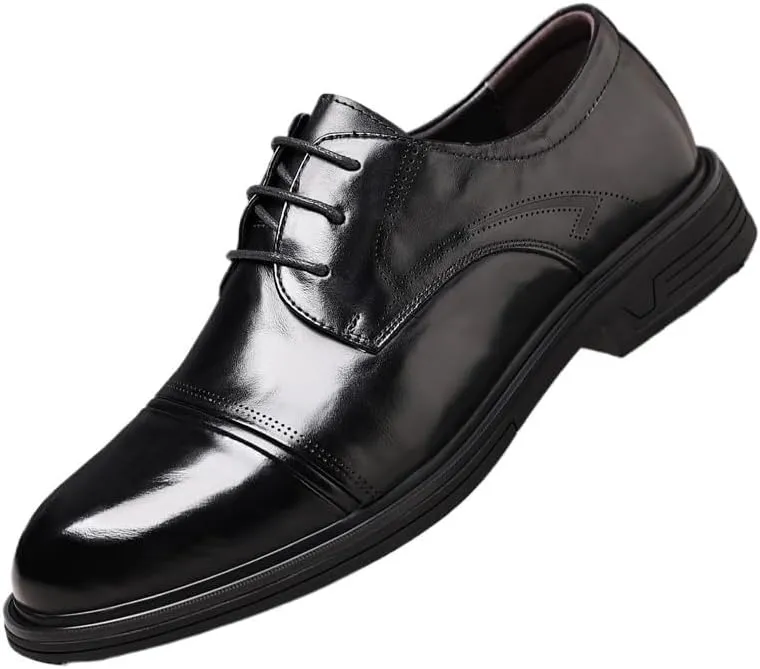 Men's Leather Oxfords Summer Lace Up Fashion Casual Classic Dress Shoes Driving Work Business Dress Shoes
