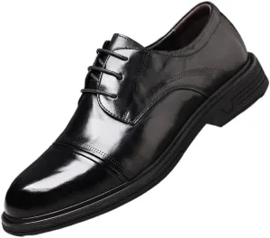 Men's Leather Oxfords Summer Lace Up Fashion Casual Classic Dress Shoes Driving Work Business Dress Shoes