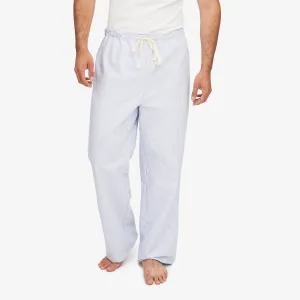 Men's Lounge Pants - Blue Oxford Stripe