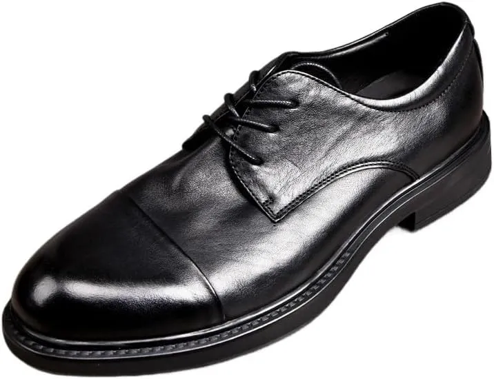 Men's Low Oxford Mens Classic Modern Formal Oxford Wingtip Lace Up Dress Shoes Horse Leather Upper Cowhide Leather Lining