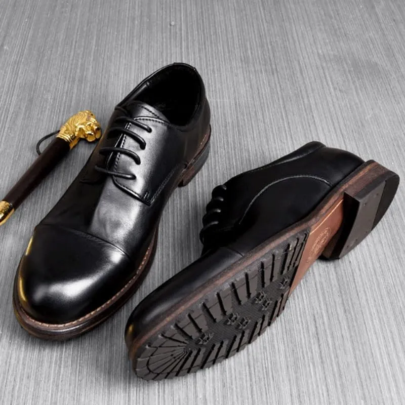 Men's Low Oxford Mens Classic Modern Formal Oxford Wingtip Lace Up Dress Shoes Horse Leather Upper Cowhide Leather Lining