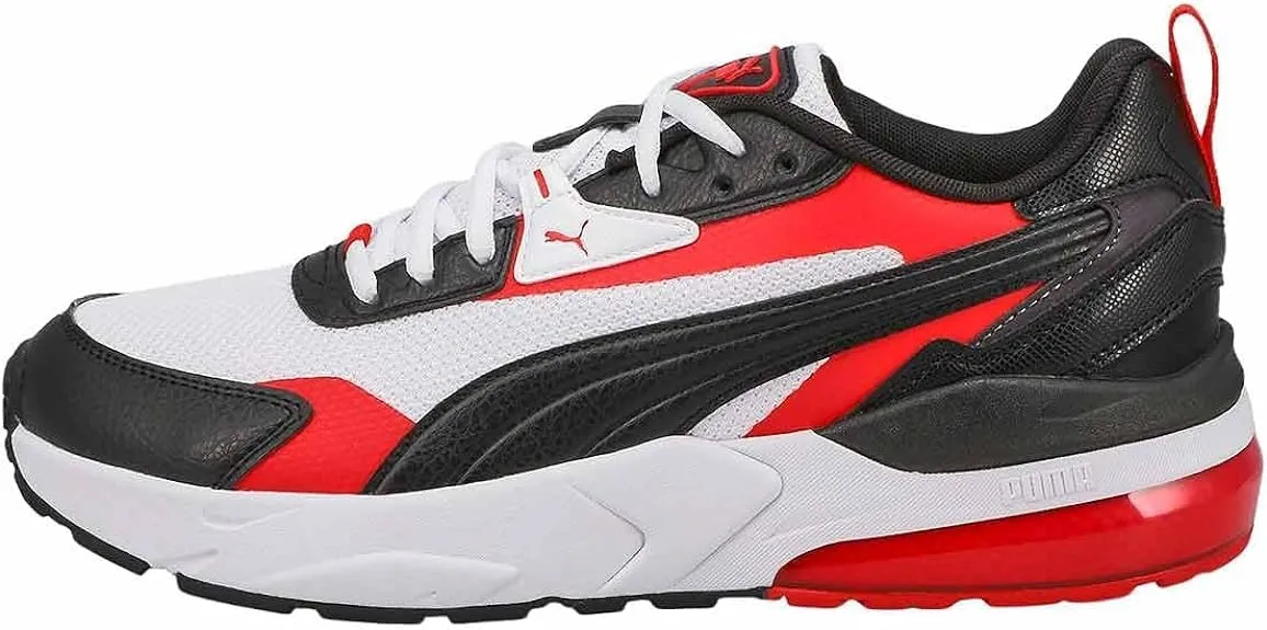 Men's Puma Vis2K Back to Heritage Puma White-Puma Black-Red (393469 02) - 7.5