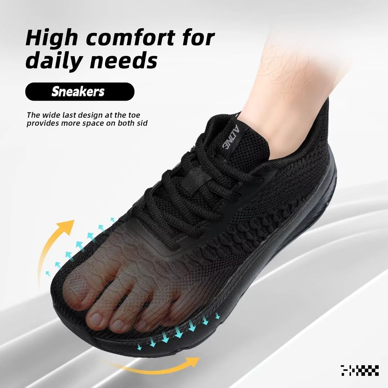 Men's Wide Toe Walking Shoes Casual Trail Running Sneakers Cross-Trainer Tennis Non Slip Athletic Gym Workout Soft Sole