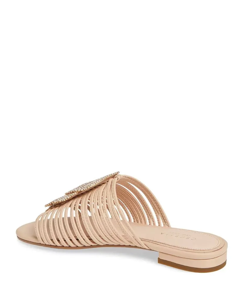 Mule Slide New York  Caged Sandal Slip On Vast range Nude/Gold Fast-track support Flats Cecelia Stone Darleen