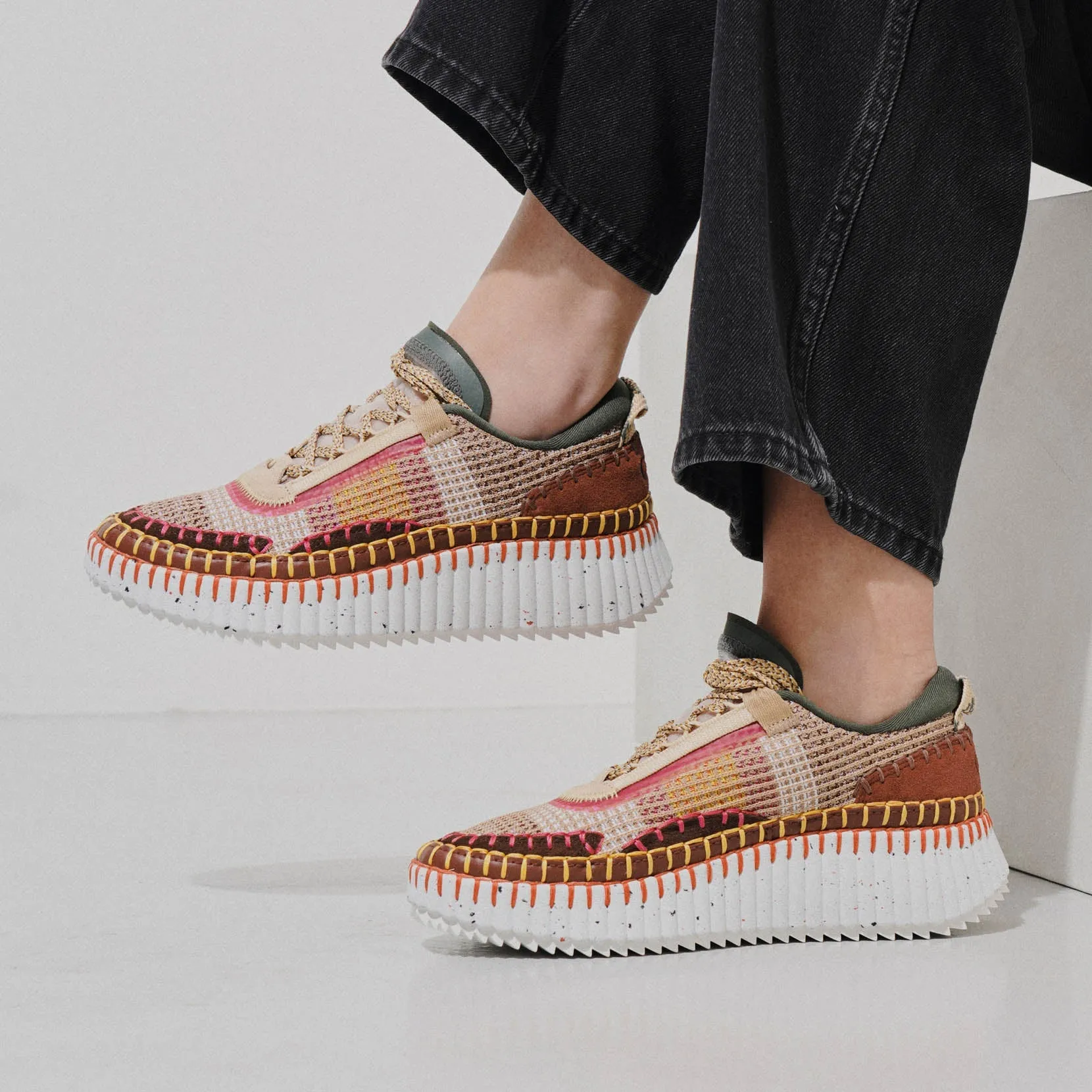 Nama brown mesh sneakers