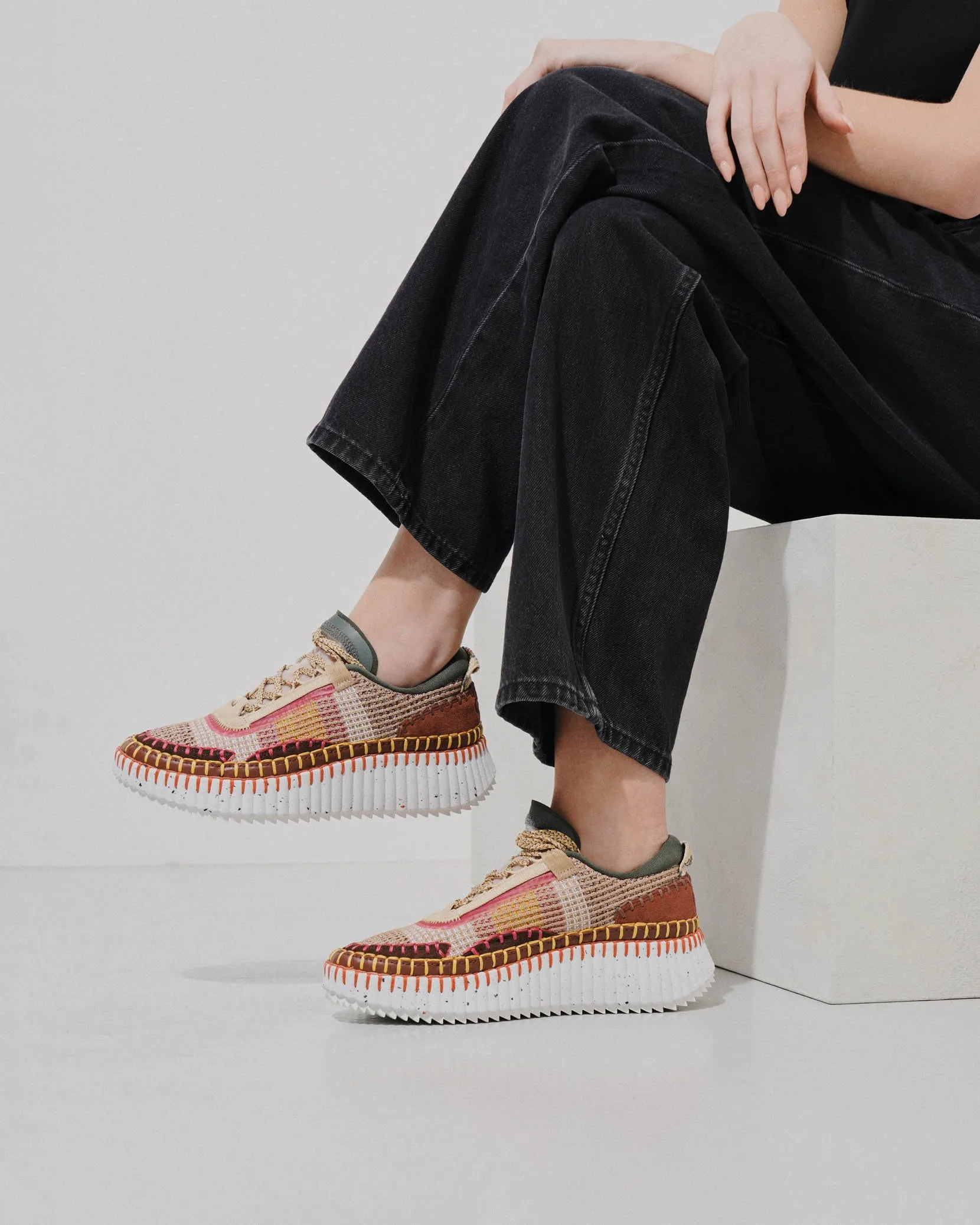 Nama brown mesh sneakers