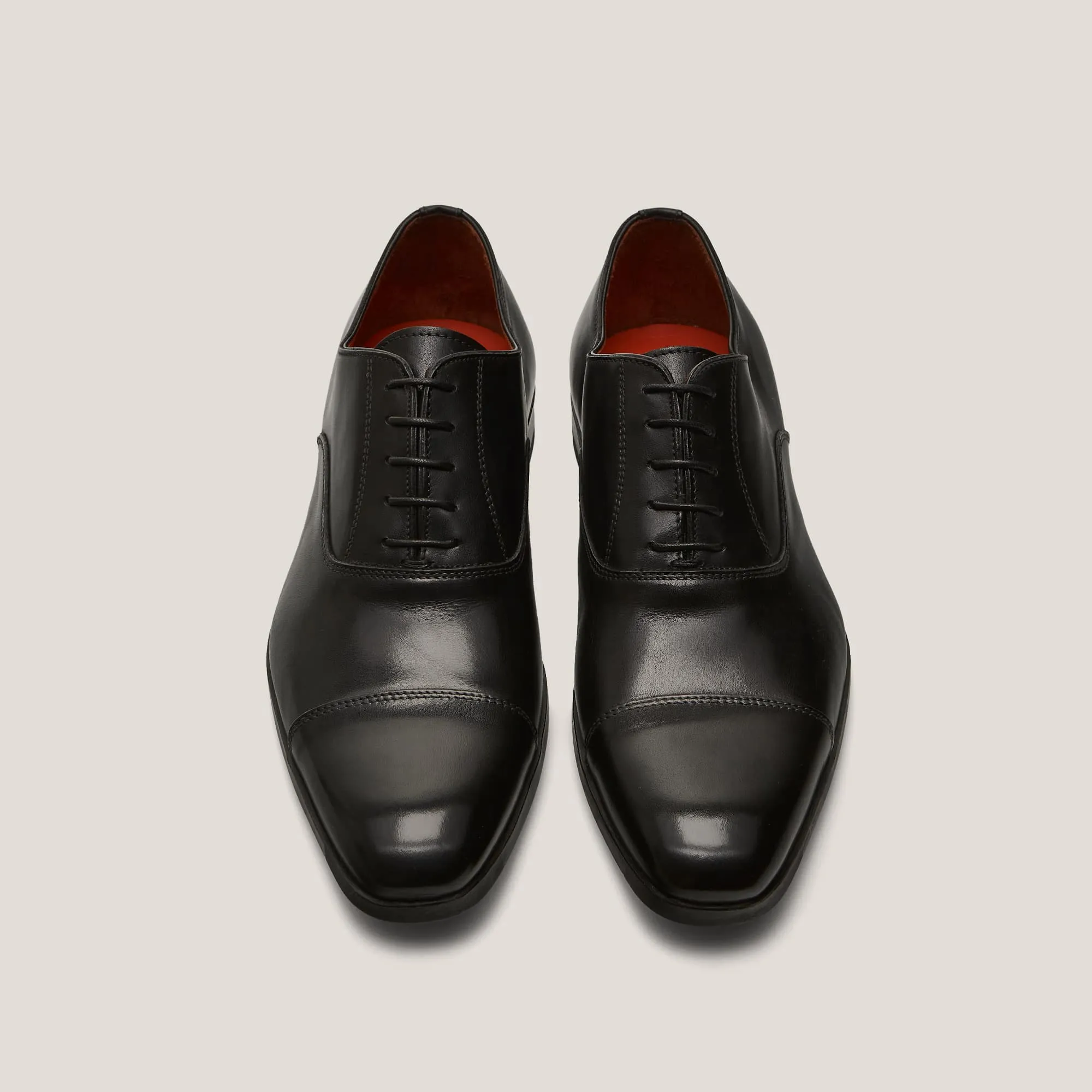Oxford24 - Black Leather - Cap Toe Oxfords