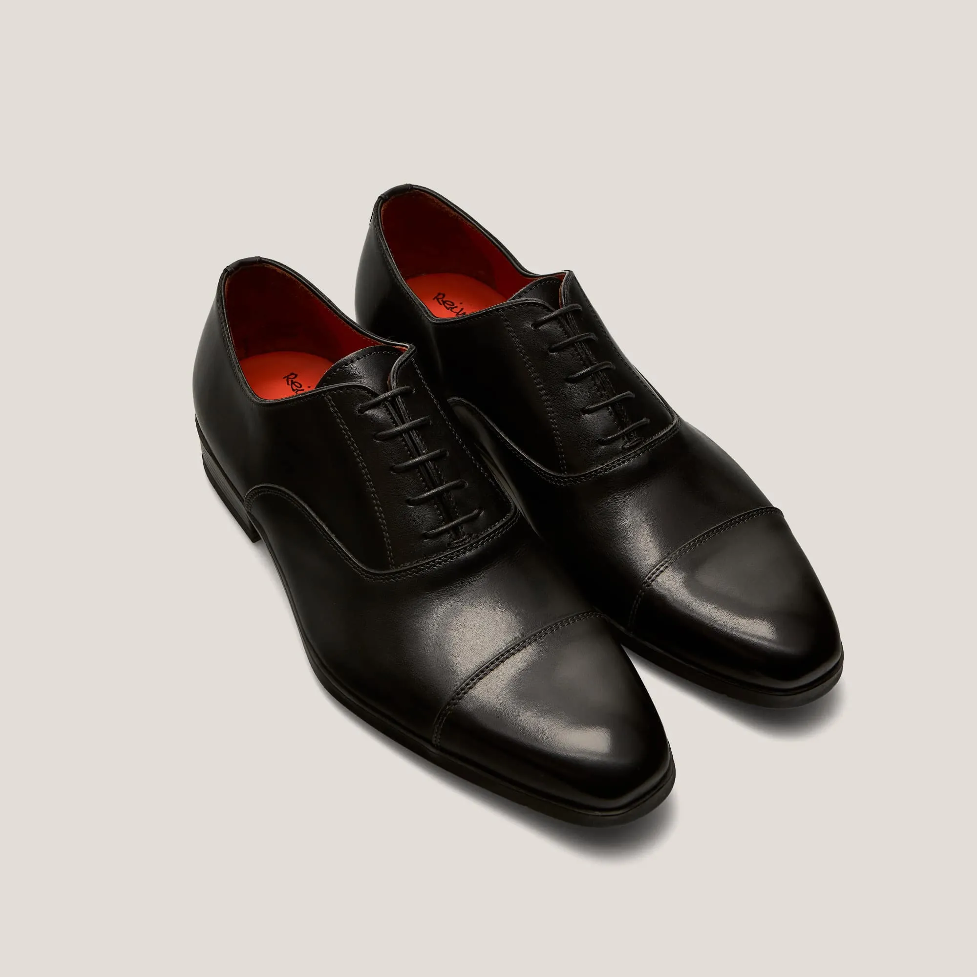 Oxford24 - Black Leather - Cap Toe Oxfords
