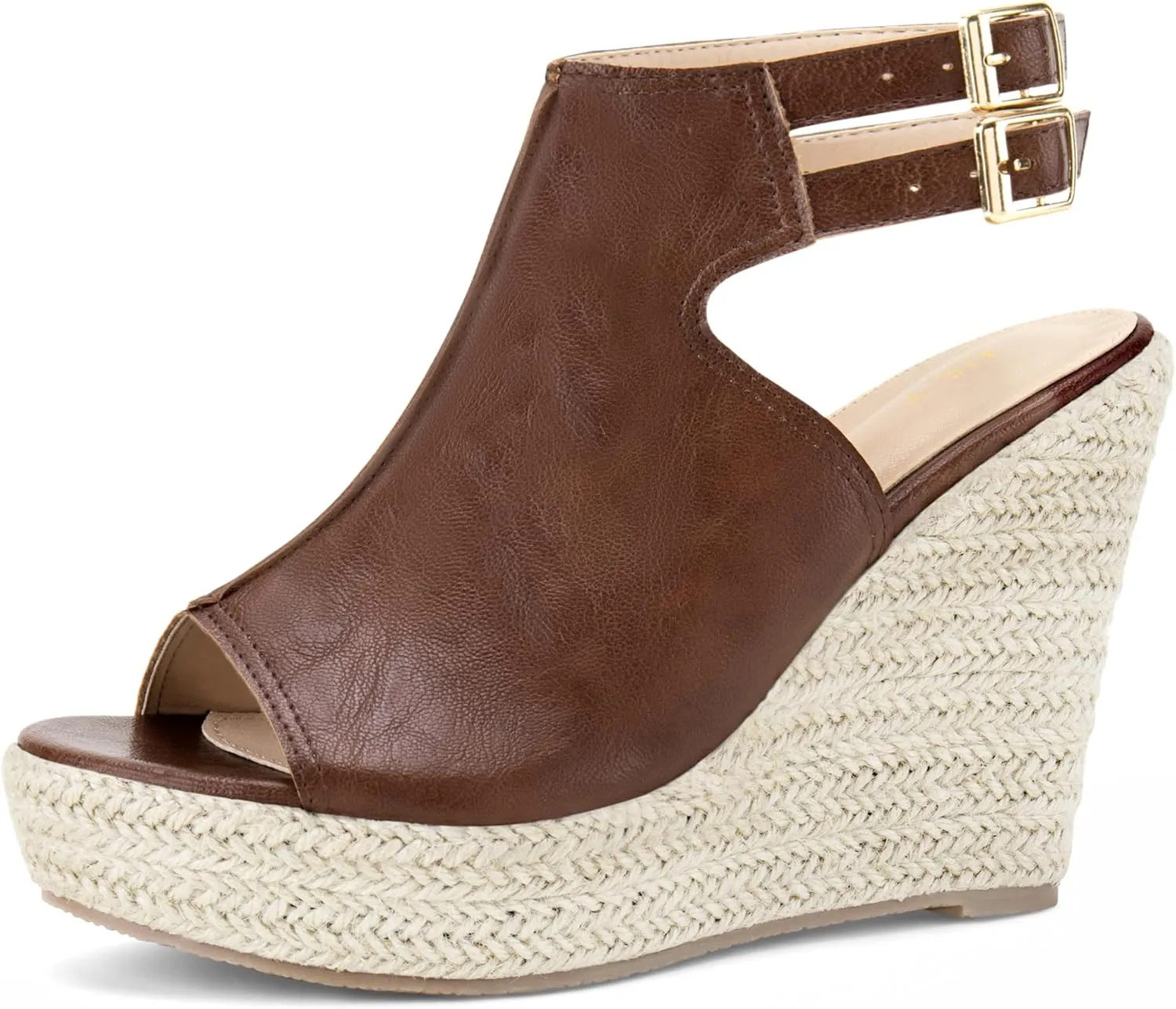 Perphy Espadrilles Slingback Wedges Peep Toe Platform Wedge Heel Sandals for Women