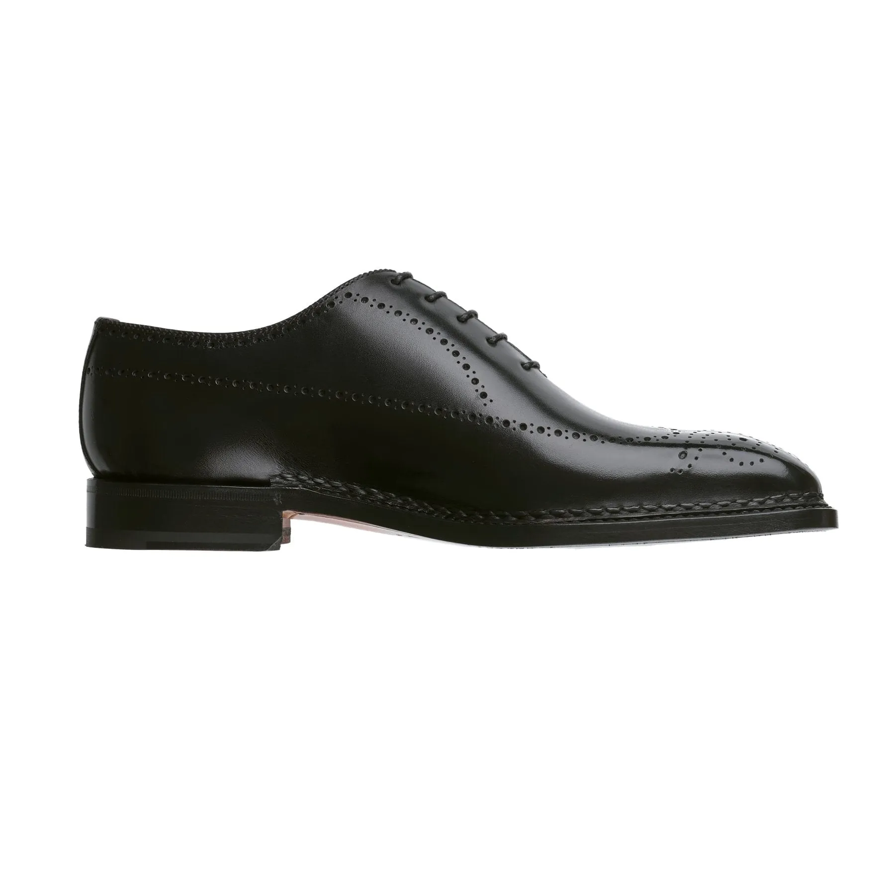 "Sciuscia" Five-Eyelet Wholecut Balmoral with Perforated Details and Medallion