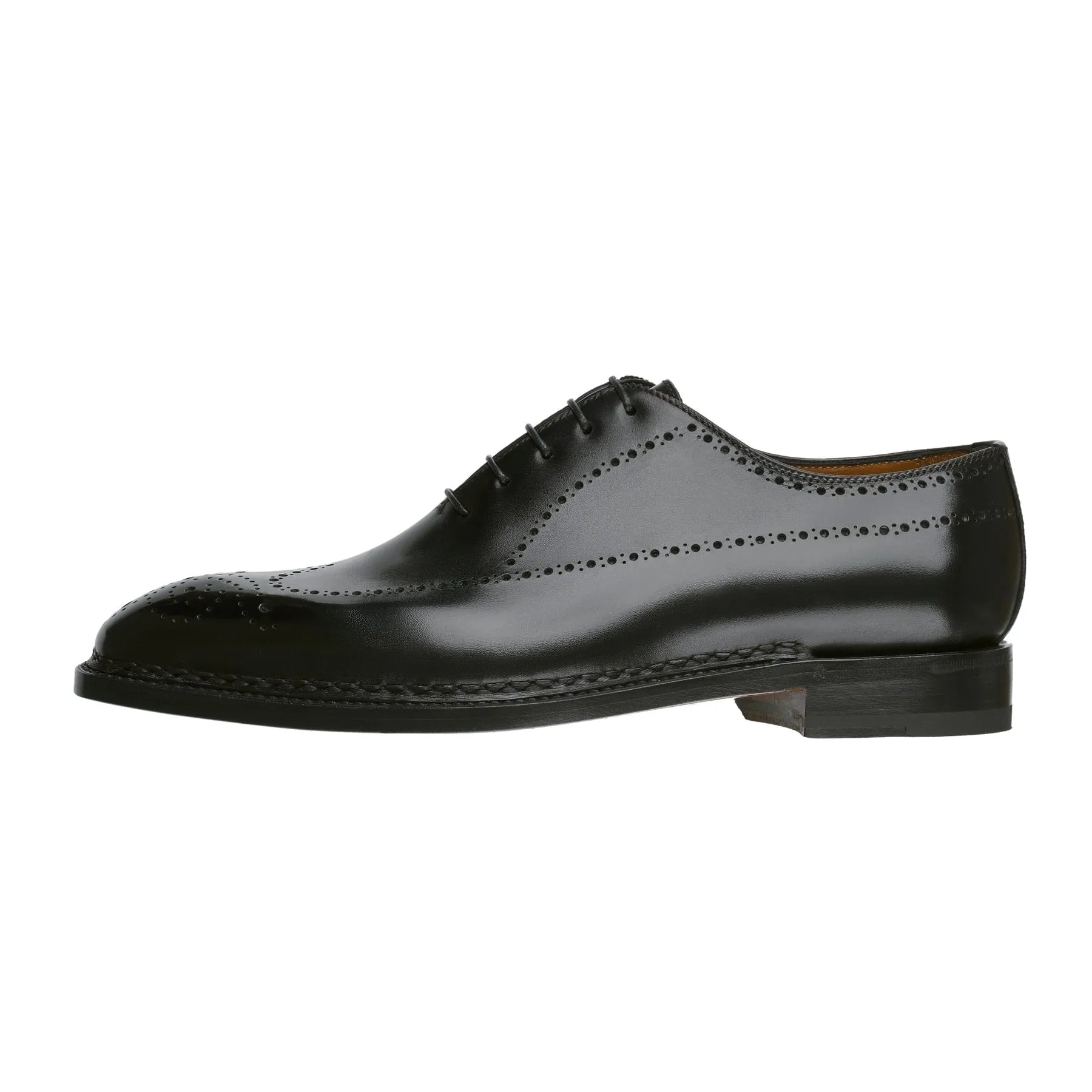 "Sciuscia" Five-Eyelet Wholecut Balmoral with Perforated Details and Medallion