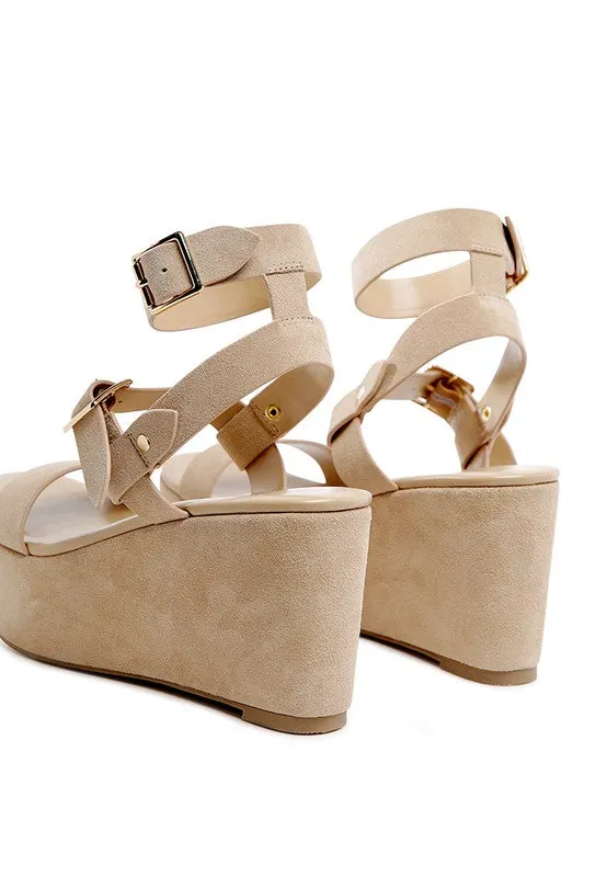 RAG&CO Portia Leather Wedge Sandal