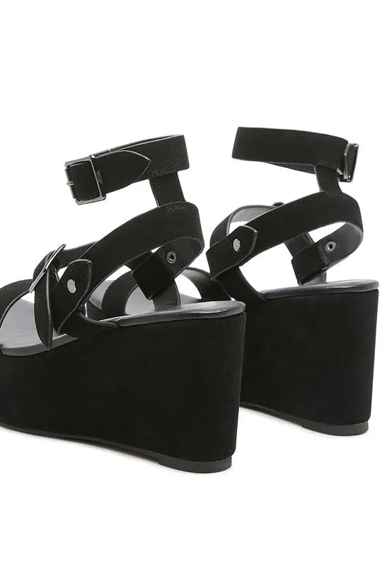 RAG&CO Portia Leather Wedge Sandal
