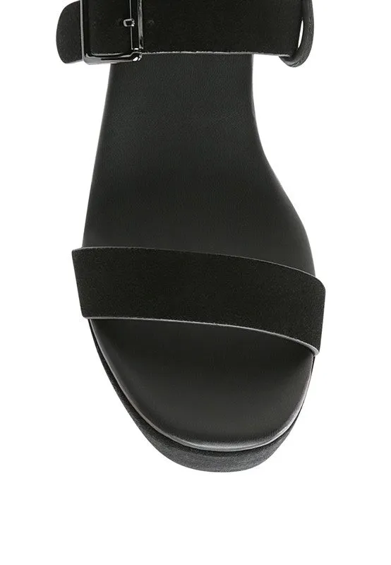 RAG&CO Portia Leather Wedge Sandal