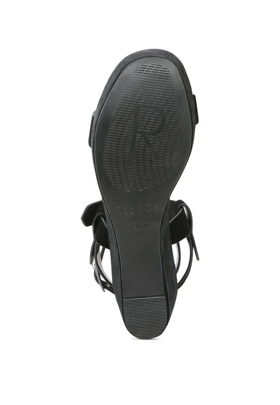 RAG&CO Portia Leather Wedge Sandal