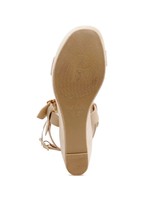RAG&CO Portia Leather Wedge Sandal