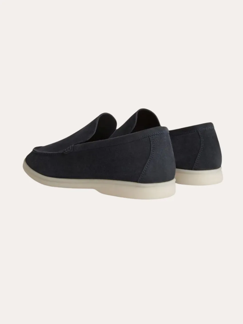 Refined Suede Loafers – Navy Blue