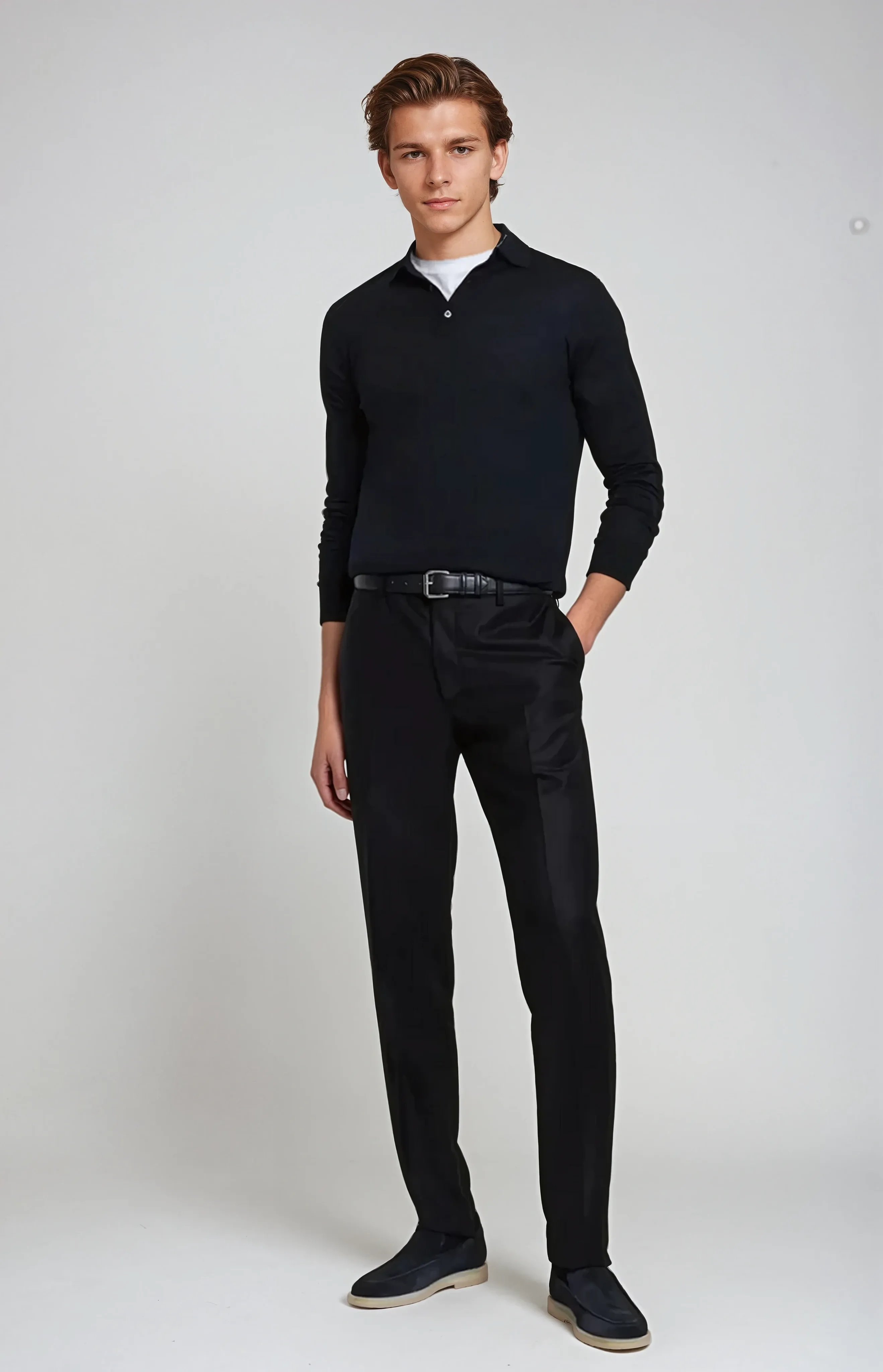 Refined Suede Loafers – Navy Blue