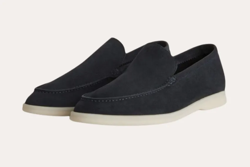Refined Suede Loafers – Navy Blue