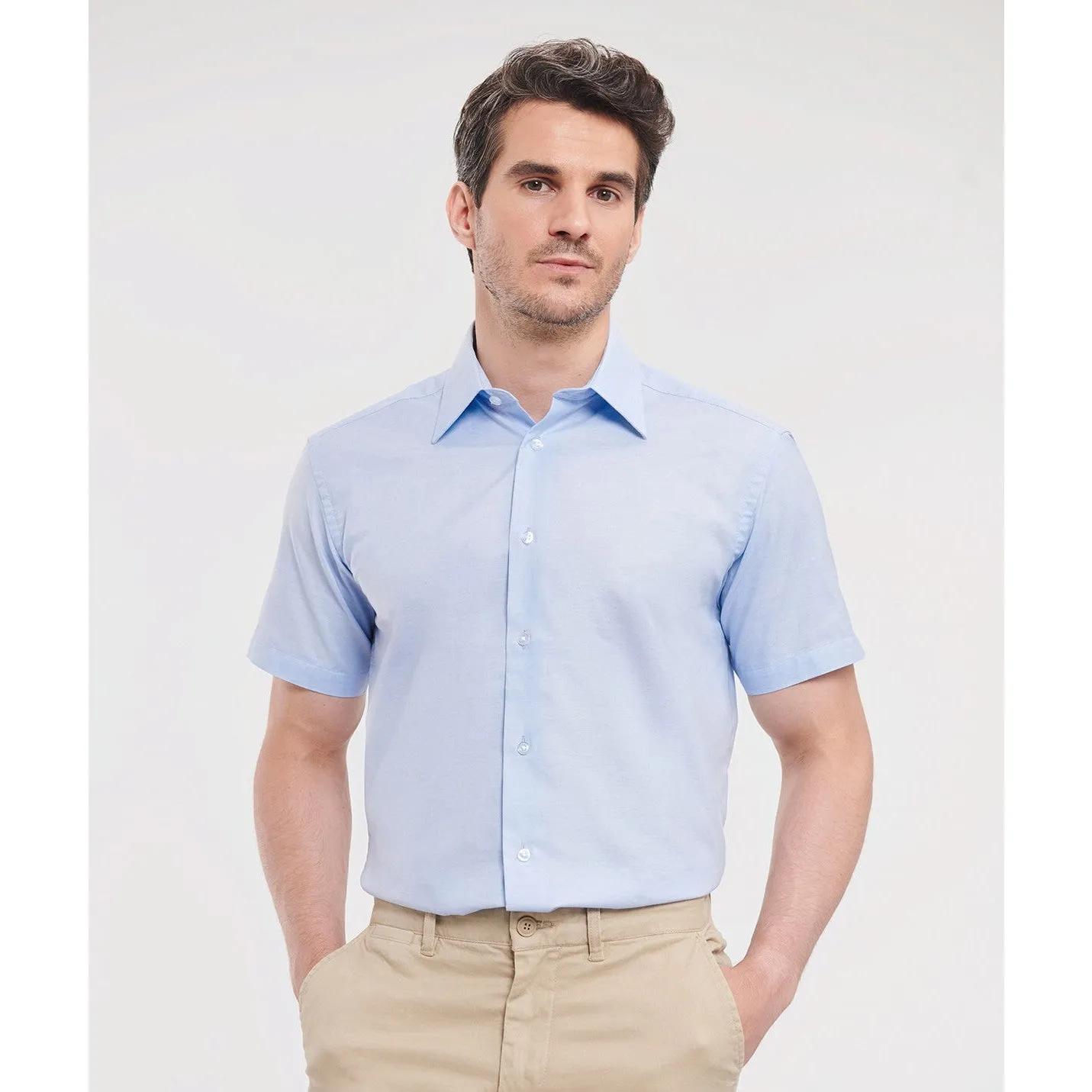Russell Collection Short Sleeve Easycare Tailored Oxford Shirt