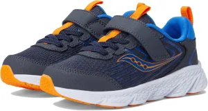 Saucony Wind 3.0 Alternative Closure (Little Big Kid) Sneaker, Navy/Peel, 13.5 X-Wide US Unisex