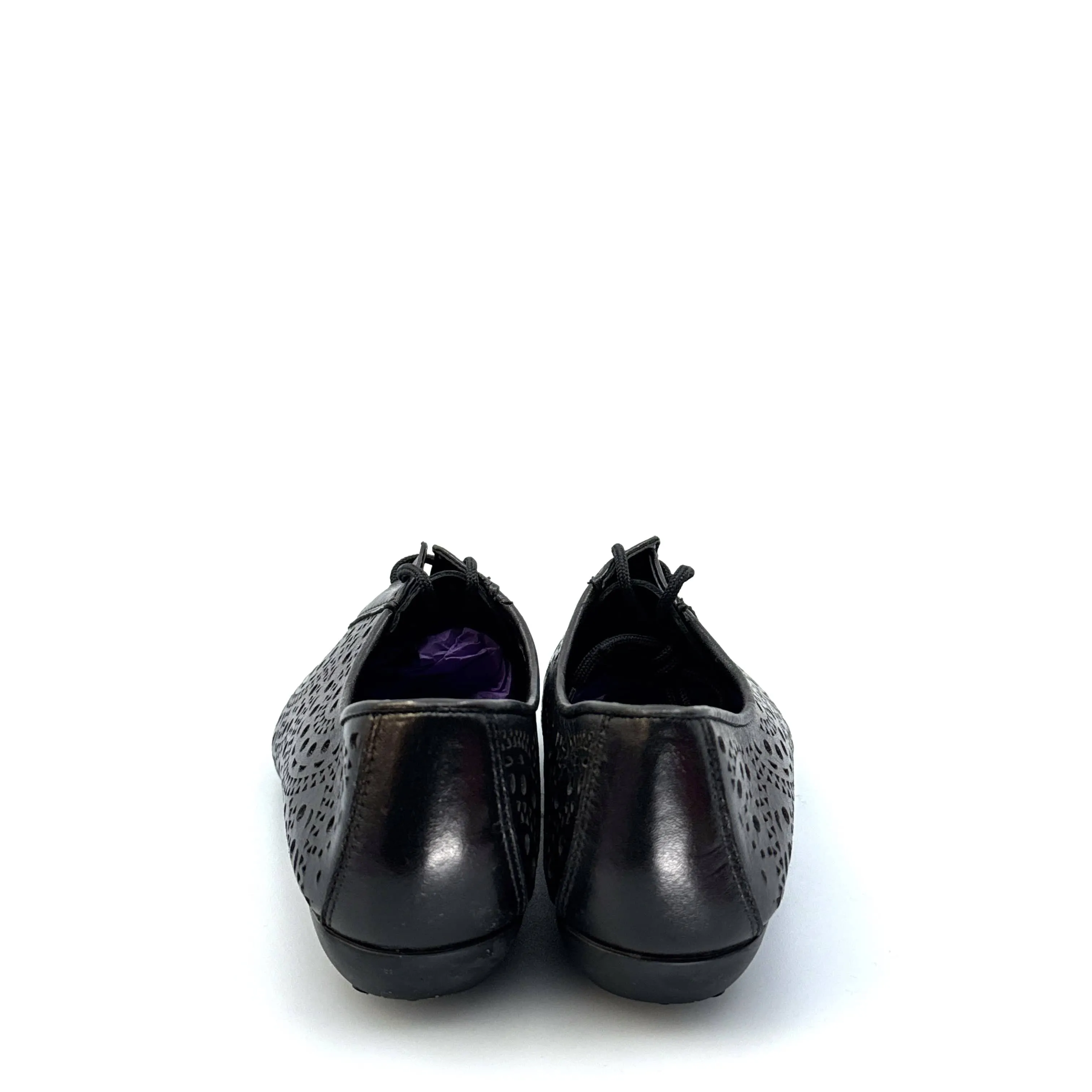 Sesto Meucci Women's Betka Laser-Cut Oxford Sneakers - Size 5M - Black