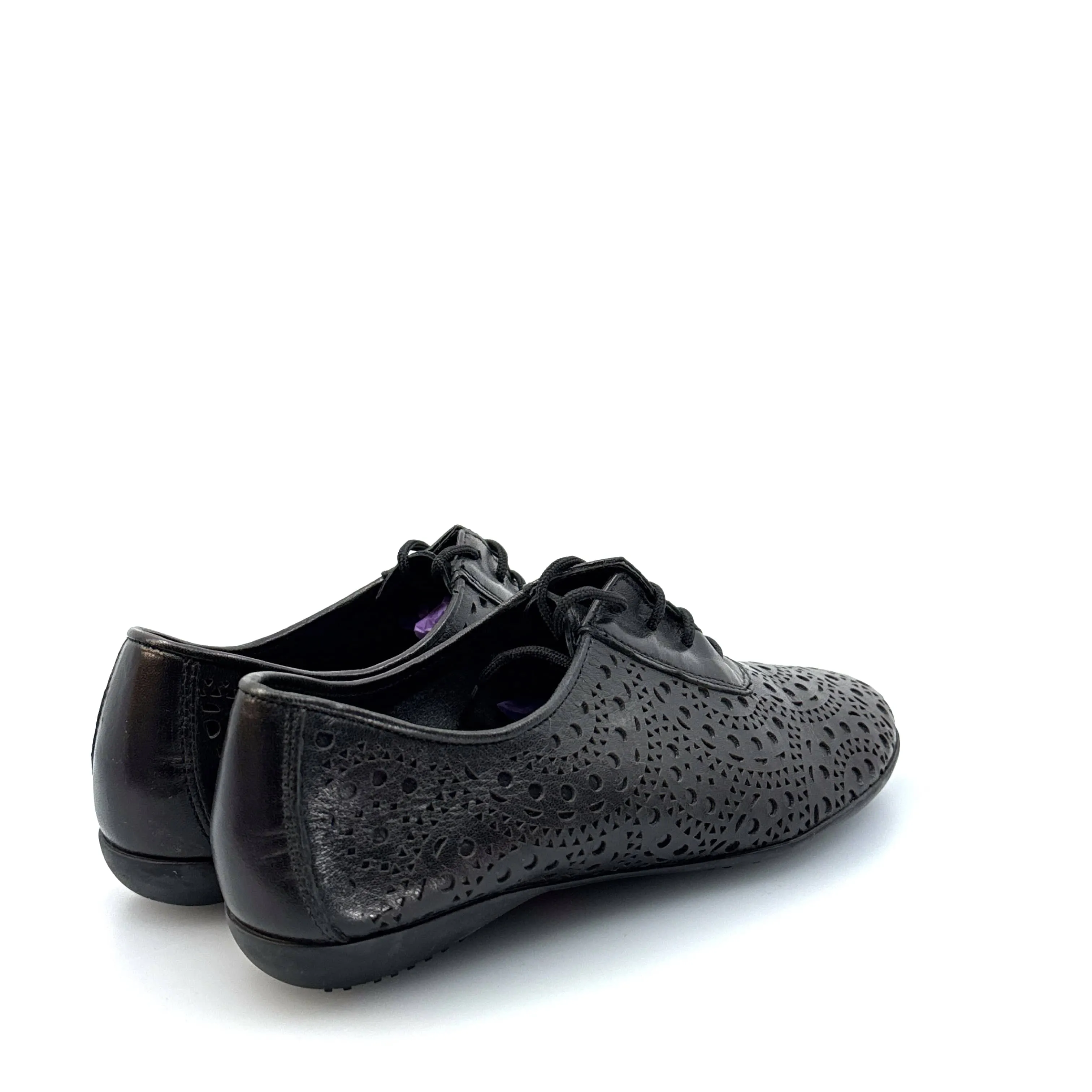 Sesto Meucci Women's Betka Laser-Cut Oxford Sneakers - Size 5M - Black