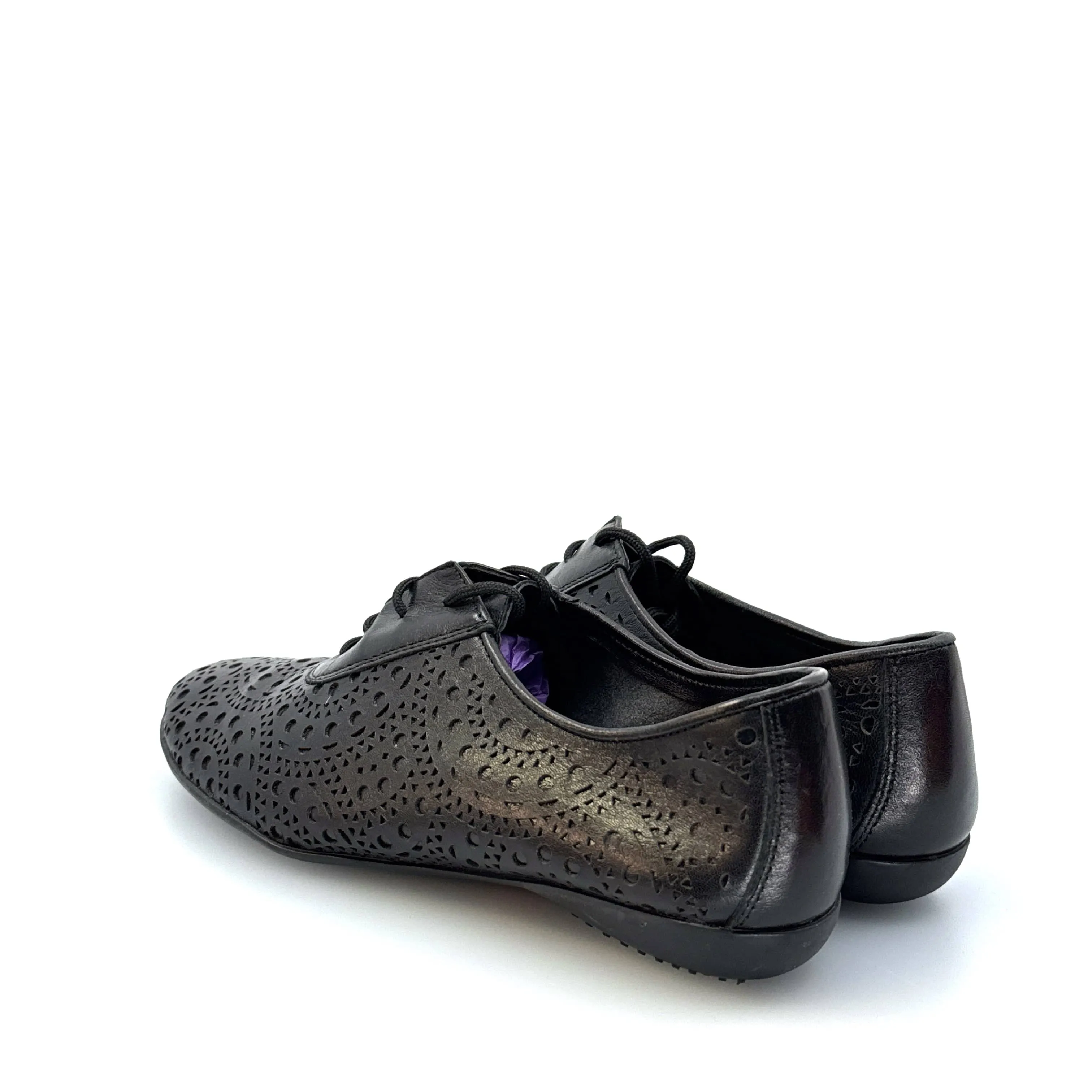 Sesto Meucci Women's Betka Laser-Cut Oxford Sneakers - Size 5M - Black